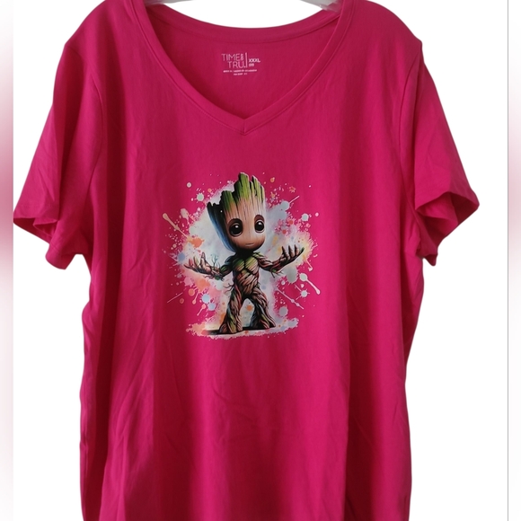 Time and Tru Tops - Disney Marvel Avengers Guardians Groot Tee Xxl
